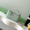 Chanel AP4933 Long Vanity with Chain Grained Shiny Calfskin Green