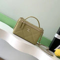 Chanel AP4933 Long Vanity with Chain Grained Shiny Calfskin Yellow