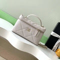Chanel AP4936 Vanity with Chain Grained Shiny Calfskin & Gold-Tone Meta Beige