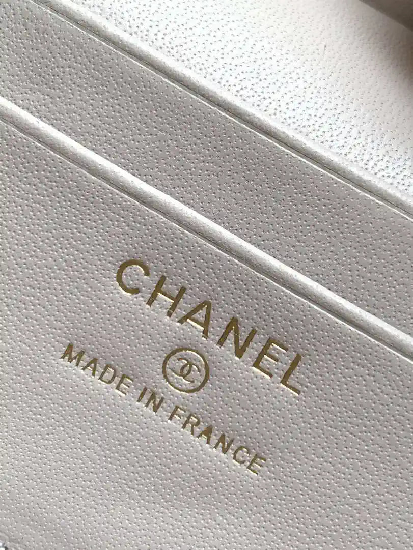 Chanel AP4936 Vanity with Chain Grained Shiny Calfskin & Gold-Tone Meta Beige