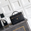 Chanel AP4936 Vanity with Chain Grained Shiny Calfskin & Gold-Tone Meta Black