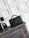 Chanel AP4936 Vanity with Chain Grained Shiny Calfskin & Gold-Tone Meta Black