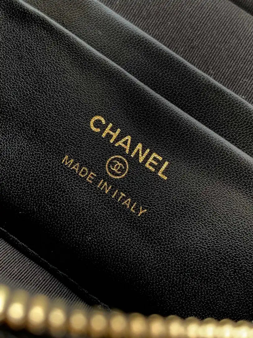Chanel AP4936 Vanity with Chain Grained Shiny Calfskin & Gold-Tone Meta Black