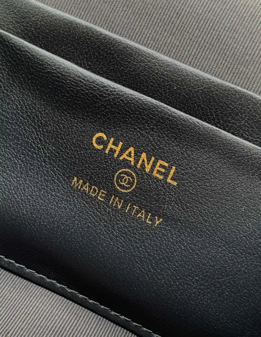 Chanel AP4936 Vanity with Chain Grained Shiny Calfskin & Gold-Tone Meta Gray