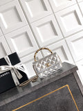 Chanel AP4975 Clutch With Chain Lambskin Imitation Pearls & Gold-Tone Metal Silver