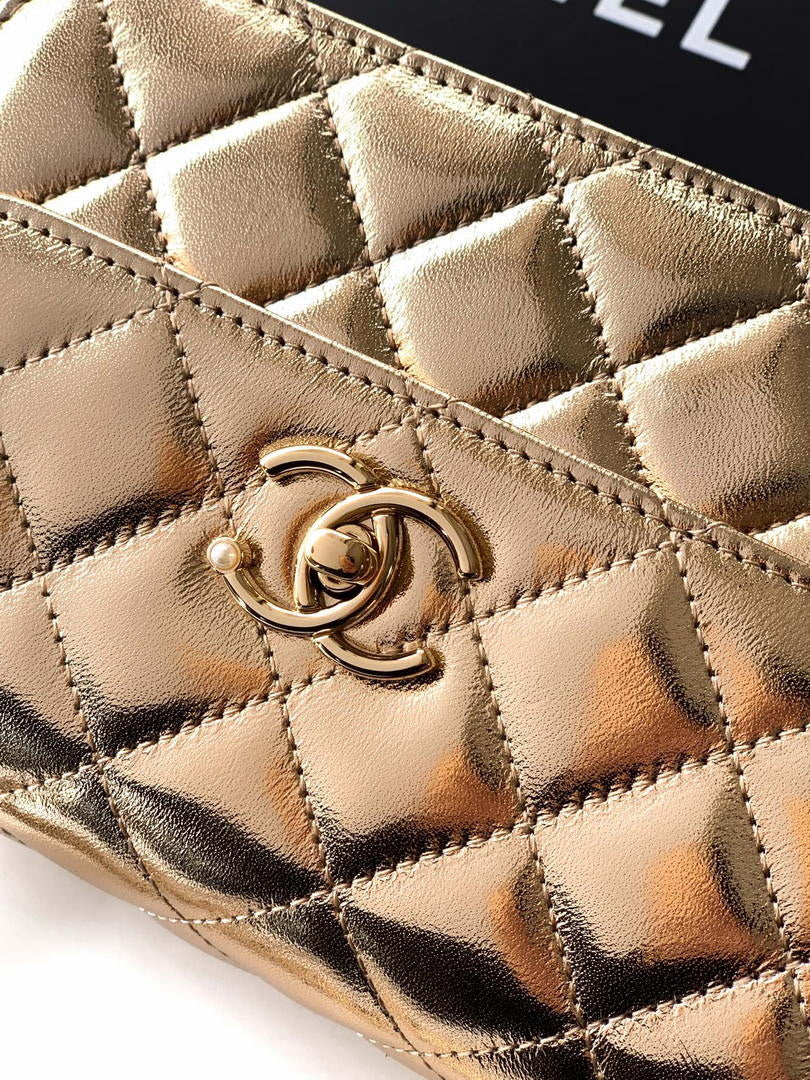 Chanel AP4975 Clutch With Chain Lambskin Imitation Pearls & Gold-Tone Metal  Gold