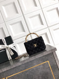 Chanel AP4975 Clutch With Chain Tweed  Imitation Pearls & Gold-Tone Metal  Black