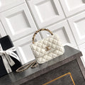 Chanel AP4975 Clutch With Chain Tweed  Imitation Pearls & Gold-Tone Metal White