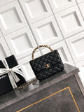 Chanel AP4976 Clutch With Chain Black Lambskin Imitation Pearls & Gold-Tone Metal