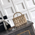 Chanel AP4976 Clutch With Chain Gold Lambskin Imitation Pearls & Gold-Tone Metal