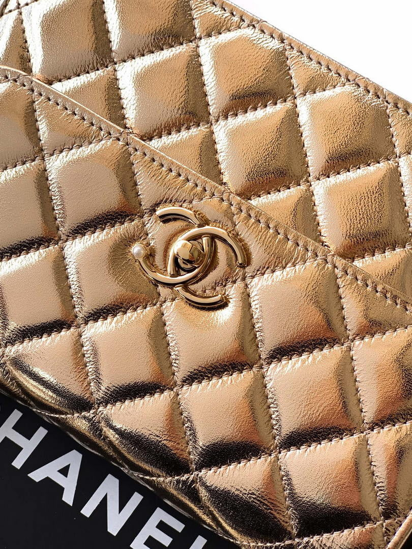 Chanel AP4976 Clutch With Chain Gold Lambskin Imitation Pearls & Gold-Tone Metal