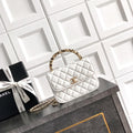 Chanel AP4976 Clutch With Chain White Lambskin Imitation Pearls & Gold-Tone Metal