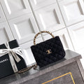 Chanel AP4976 Clutch With Chain Tweed  Imitation Pearls & Gold-Tone Metal  Black