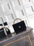 Chanel AP4976 Clutch With Chain Tweed  Imitation Pearls & Gold-Tone Metal  Black