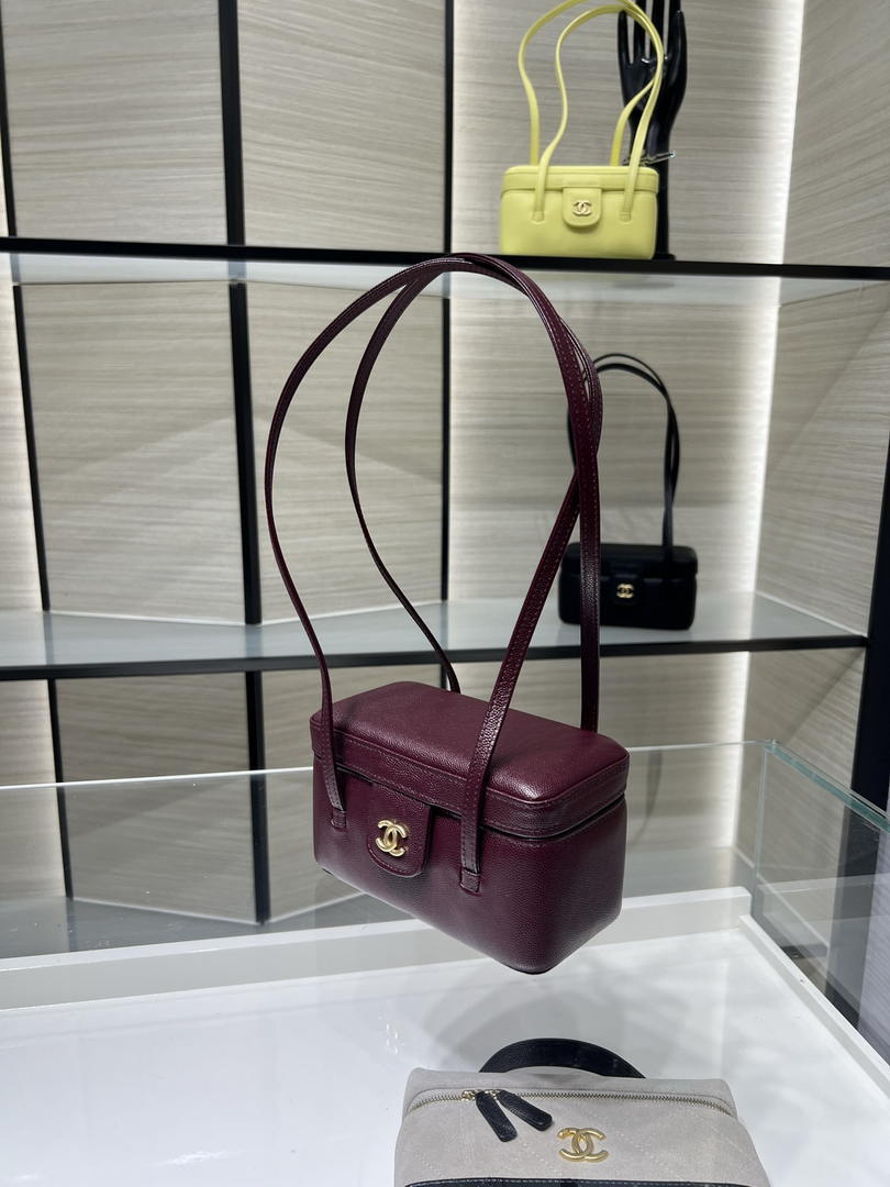 Chanel AP5067 26SS Long Vanity with Leather Strap Wine Red