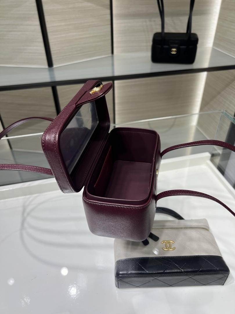 Chanel AP5067 26SS Long Vanity with Leather Strap Wine Red