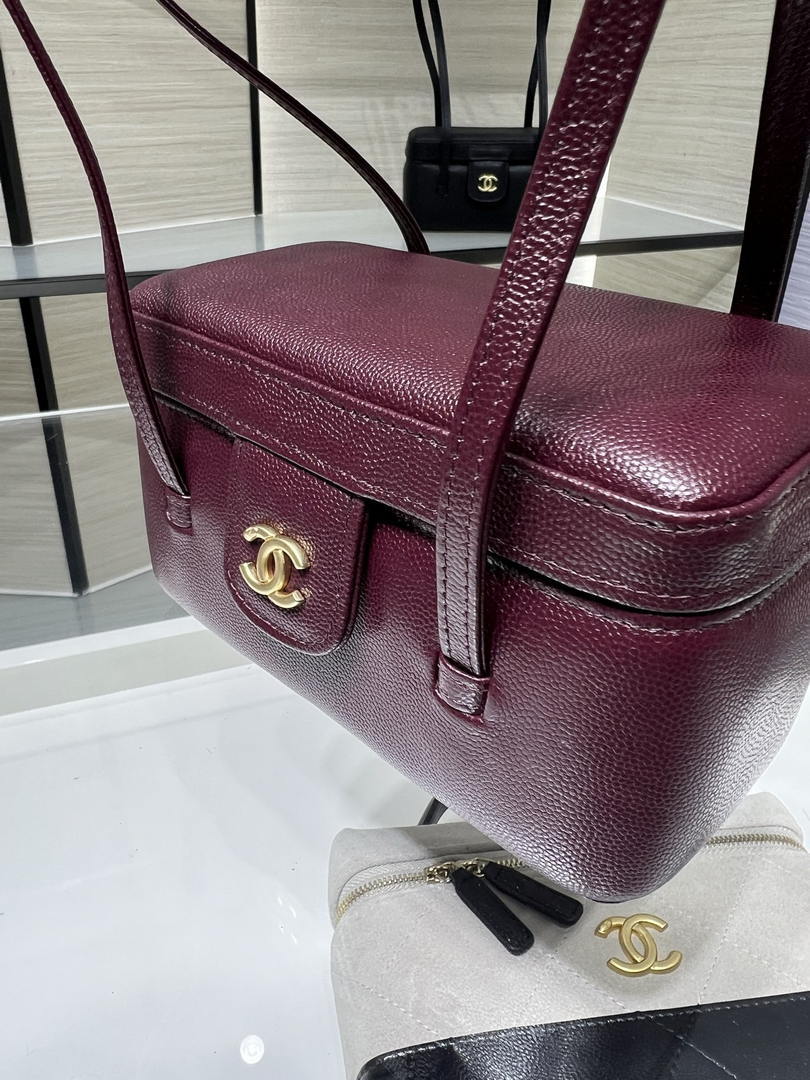 Chanel AP5067 26SS Long Vanity with Leather Strap Wine Red