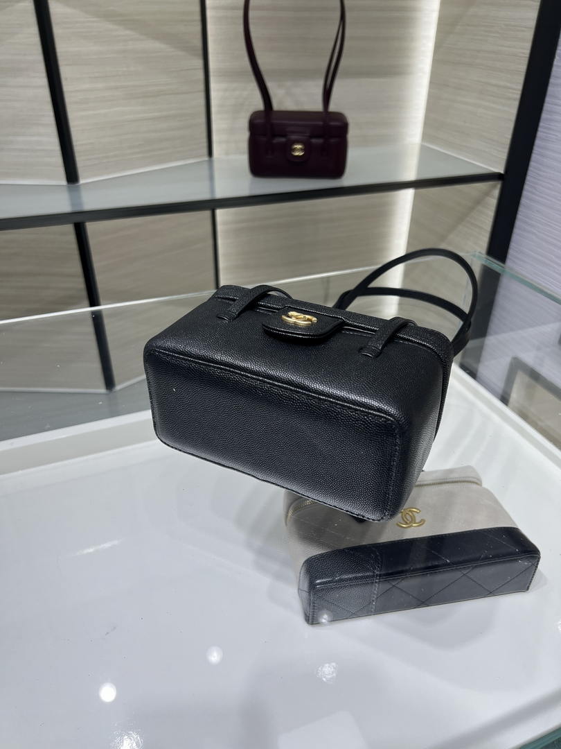 Chanel AP5067 26SS Long Vanity with Leather Strap Black