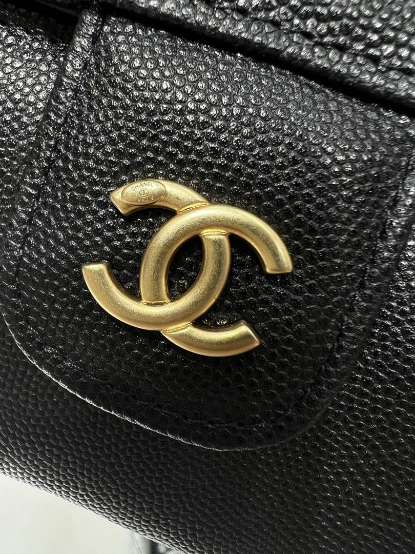 Chanel AP5067 26SS Long Vanity with Leather Strap Black