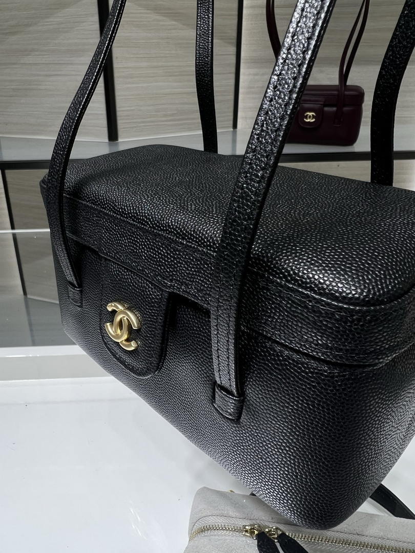 Chanel AP5067 26SS Long Vanity with Leather Strap Black