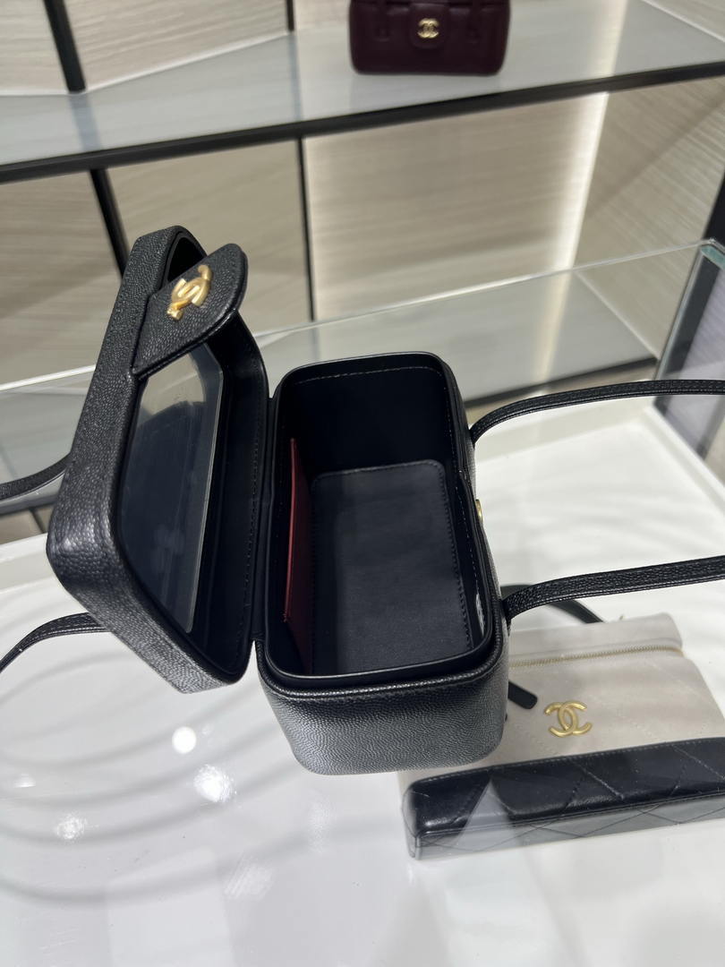 Chanel AP5067 26SS Long Vanity with Leather Strap Black