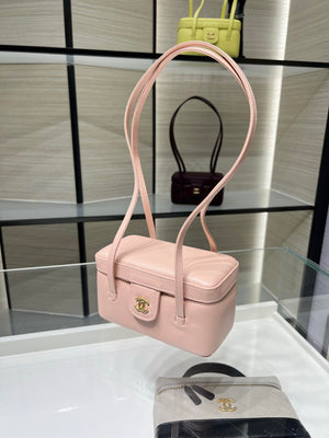 Chanel  AP5067 26SS Long Vanity with Leather Strap Grained Shiny Calfskin & Gold-Tone Metal  Light Pink - Default Title - View 6