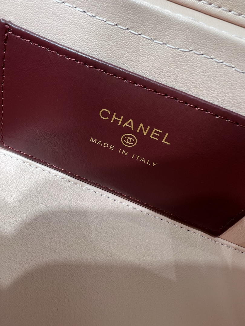 Chanel  AP5067 26SS Long Vanity with Leather Strap Grained Shiny Calfskin & Gold-Tone Metal  Light Pink
