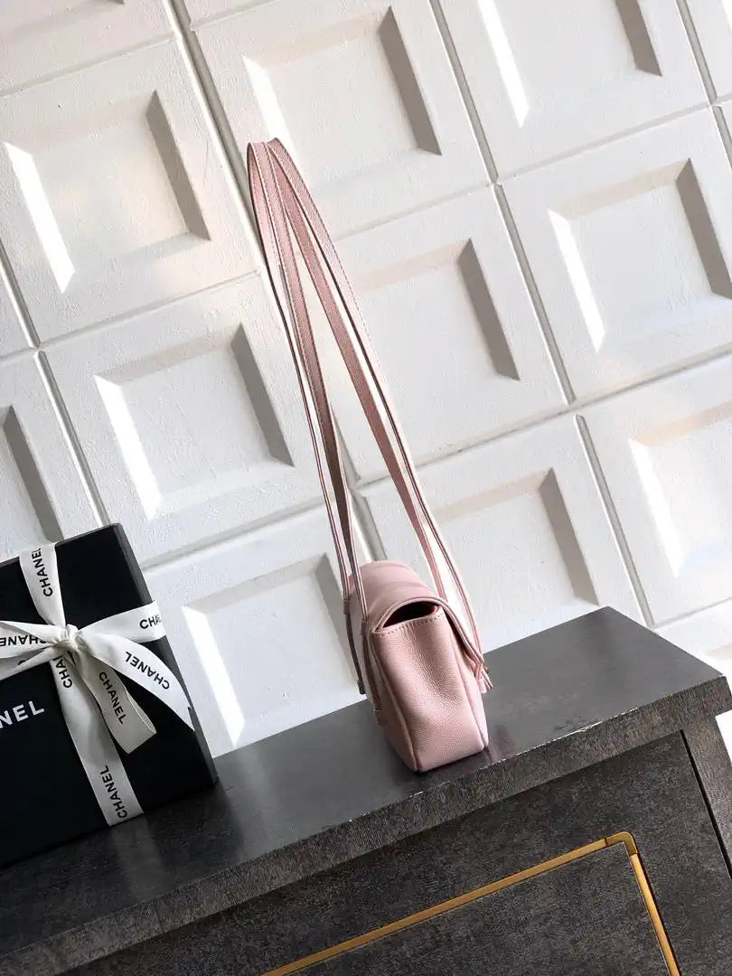 Chanel AP5068 Mini Flap Bag Grained Shiny Calfskin & Gold-Tone Metal Pink