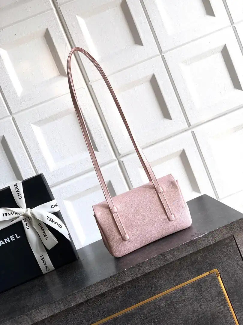 Chanel AP5068 Mini Flap Bag Grained Shiny Calfskin & Gold-Tone Metal Pink