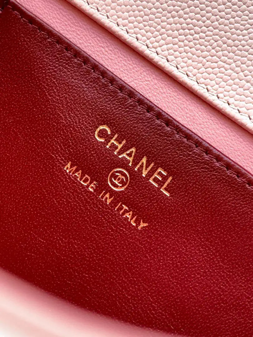 Chanel AP5068 Mini Flap Bag Grained Shiny Calfskin & Gold-Tone Metal Pink