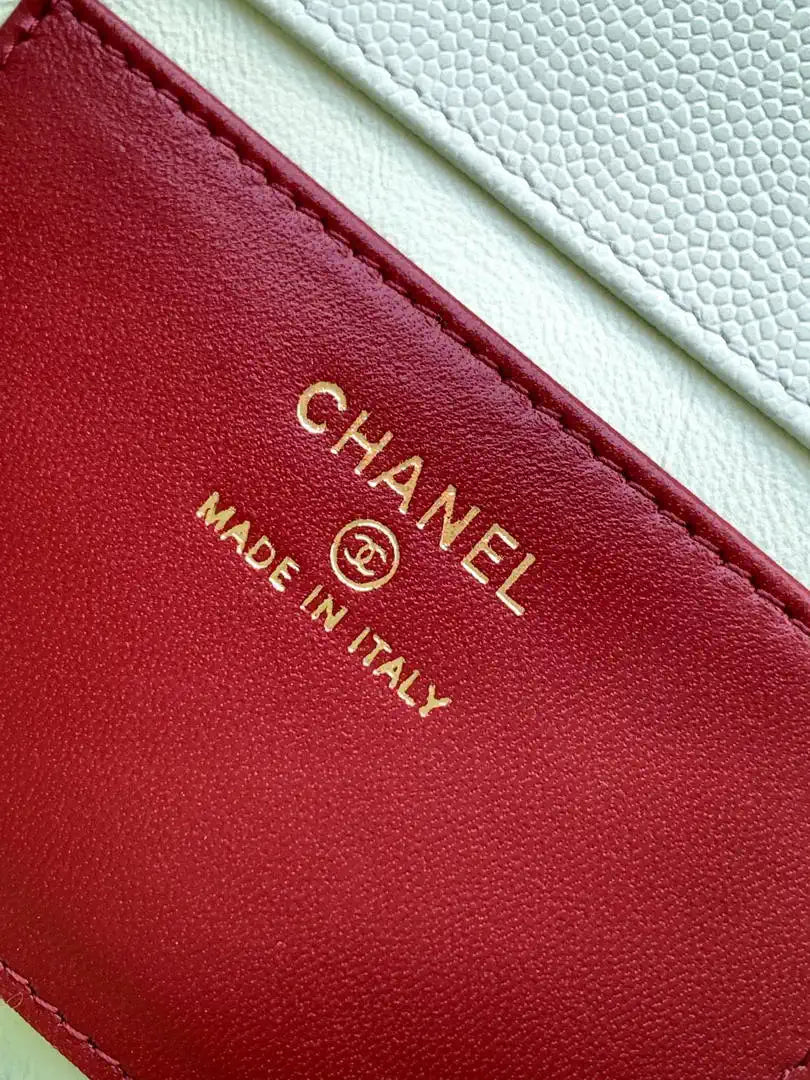 Chanel AP5068 Mini Flap Bag Grained Shiny Calfskin & Gold-Tone Metal Light gray-green