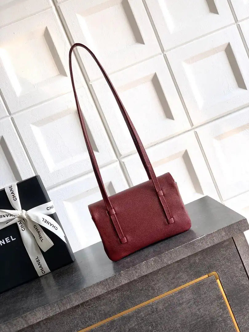 Chanel AP5068 Mini Flap Bag Grained Shiny Calfskin & Gold-Tone Metal Red