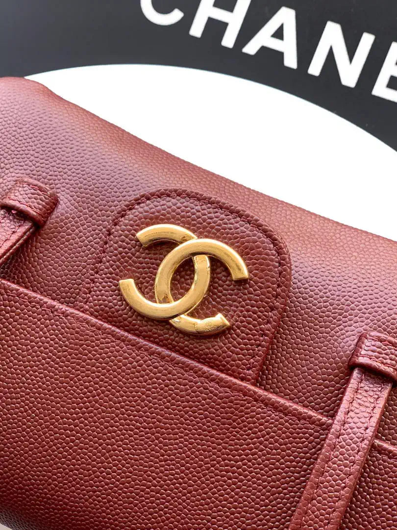 Chanel AP5068 Mini Flap Bag Grained Shiny Calfskin & Gold-Tone Metal Red