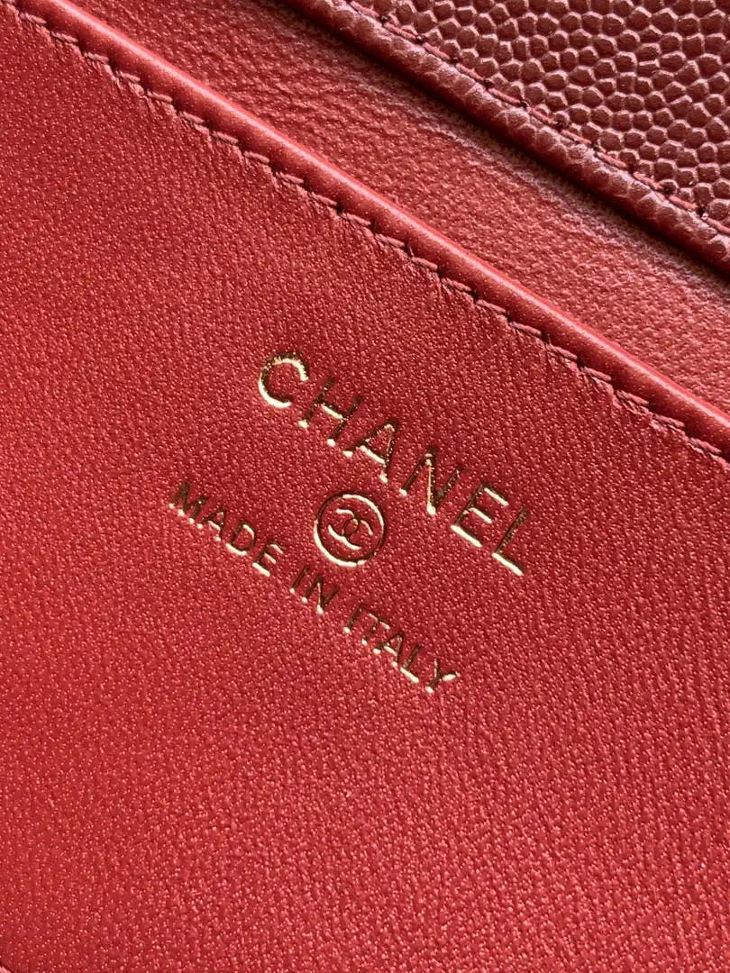 Chanel AP5068 Mini Flap Bag Grained Shiny Calfskin & Gold-Tone Metal Red