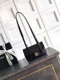 Chanel AP5068 Mini Flap Bag Grained Shiny Calfskin & Gold-Tone Metal  Black