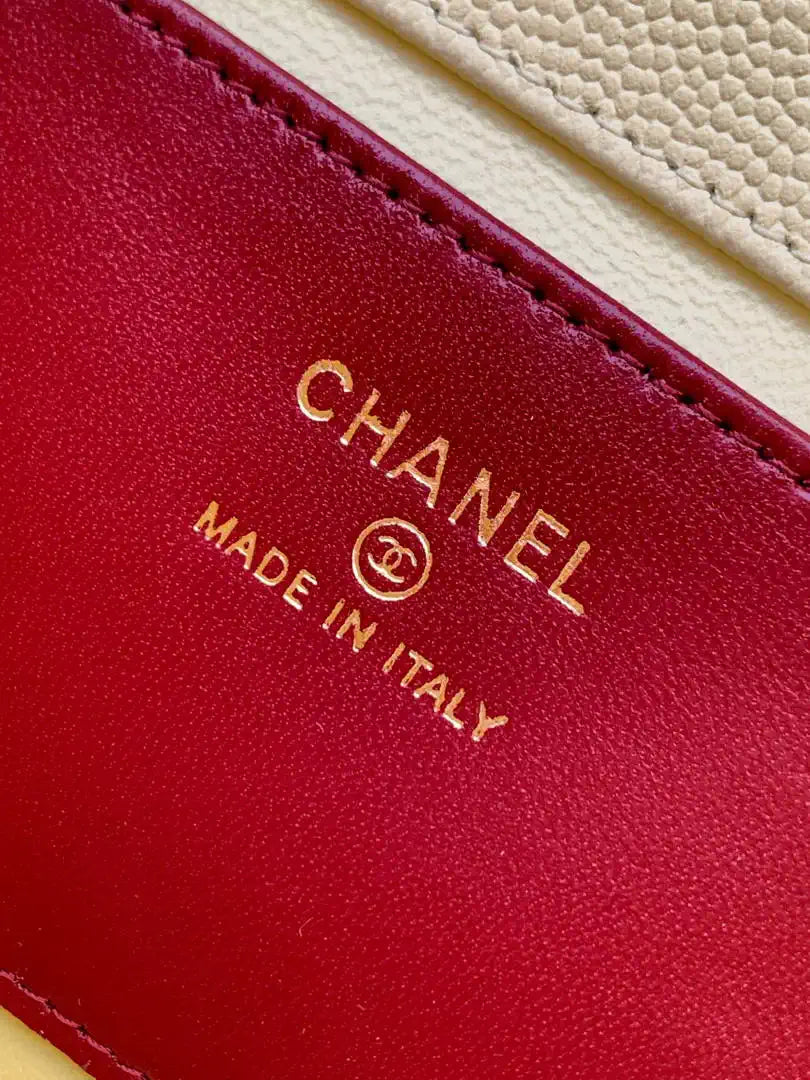Chanel AP5068 Mini Flap Bag Grained Shiny Calfskin & Gold-Tone Metal Light Yellow