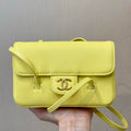 Chanel AP5068 Mini Flap Bag Grained Shiny Calfskin & Gold-Tone Metal Yellow