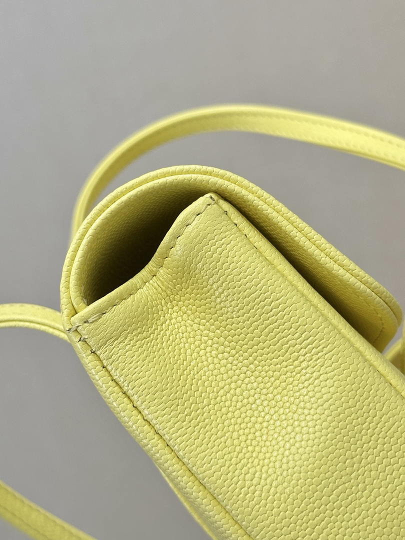 Chanel AP5068 Mini Flap Bag Grained Shiny Calfskin & Gold-Tone Metal Yellow