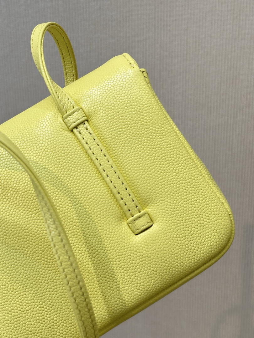 Chanel AP5068 Mini Flap Bag Grained Shiny Calfskin & Gold-Tone Metal Yellow