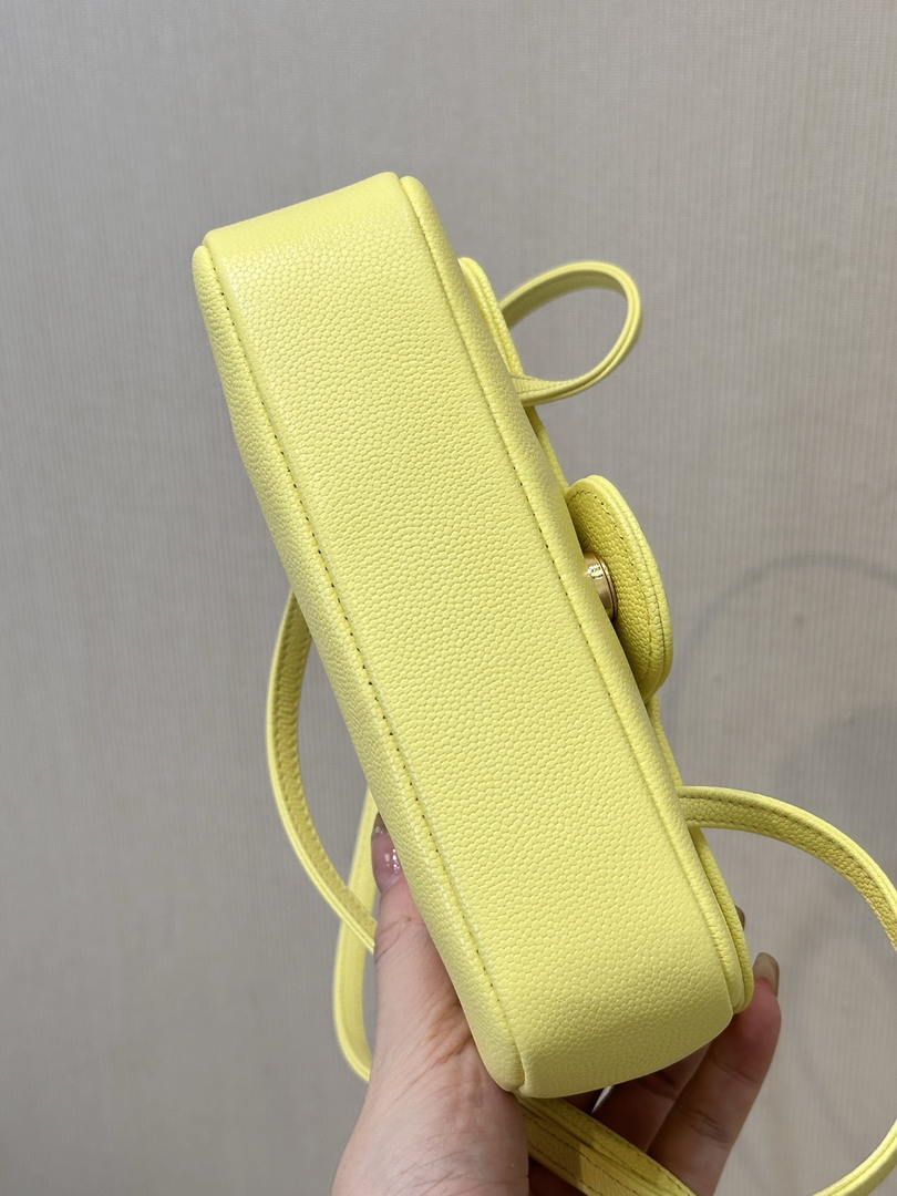 Chanel AP5068 Mini Flap Bag Grained Shiny Calfskin & Gold-Tone Metal Yellow