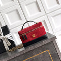 Chanel AP5186 26SS Vanity with Chain Suede Calfskin Shiny Lambskin & Gold-Tone Metal Red & Black
