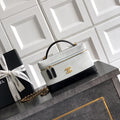 Chanel AP5186 26SS Vanity with Chain Suede Calfskin Shiny Lambskin & Gold-Tone Metal White & Black