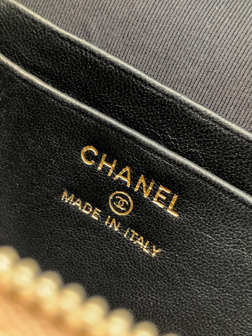 Chanel AP5186 26SS Vanity with Chain Suede Calfskin Shiny Lambskin & Gold-Tone Metal Brown & Black