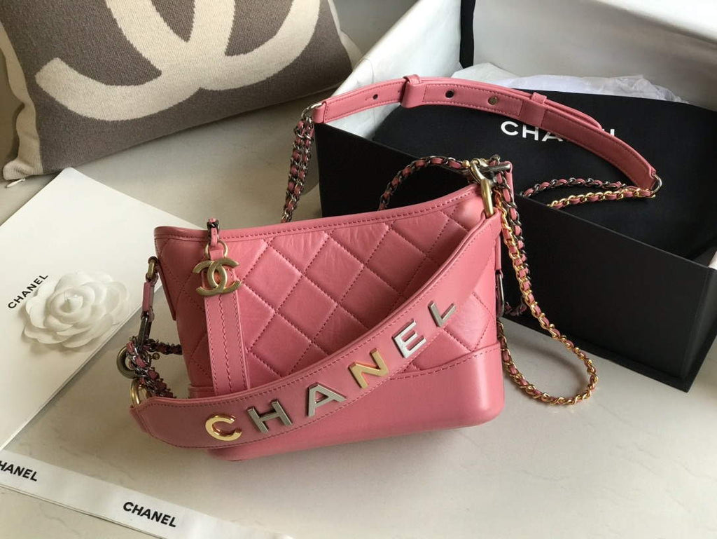 Chanel AS0865 Chanel's Gabrielle Small Hobo Bag Pink Smooth Calfskin