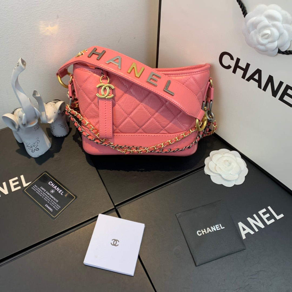 Chanel AS0865 Chanel's Gabrielle Small Hobo Bag Pink Smooth Calfskin