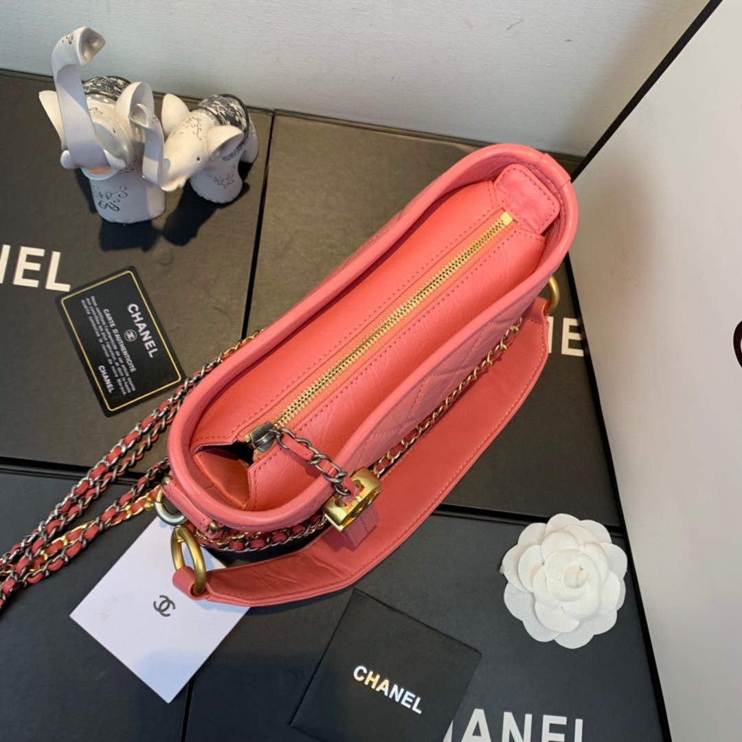 Chanel AS0865 Chanel's Gabrielle Small Hobo Bag Pink Smooth Calfskin - Default Title - View 5
