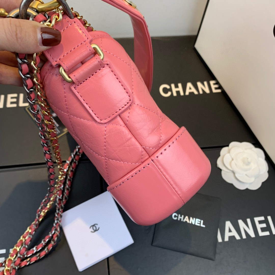 Chanel AS0865 Chanel's Gabrielle Small Hobo Bag Pink Smooth Calfskin - Default Title - View 7