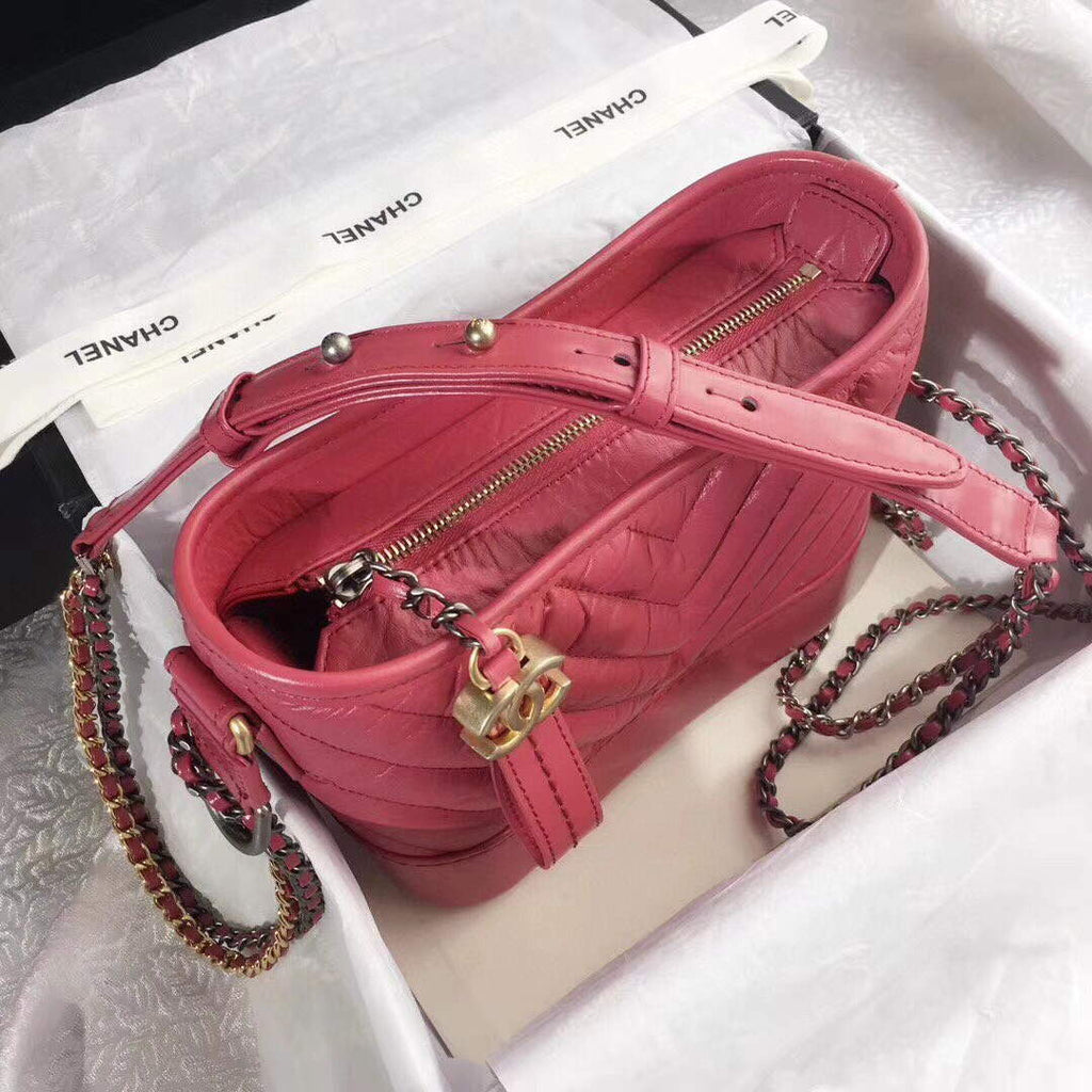 Chanel AS0865 Chanel's Gabrielle Small Hobo Bag V gird Pulm Smooth Calfskin