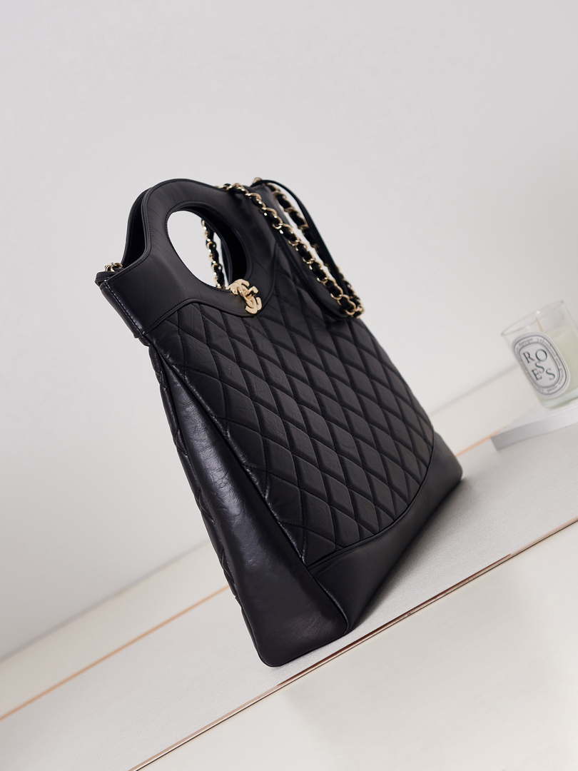 Chanel AS1010 31 Larage Shopping Bag Shiny Lambskin Black - Default Title - View 2