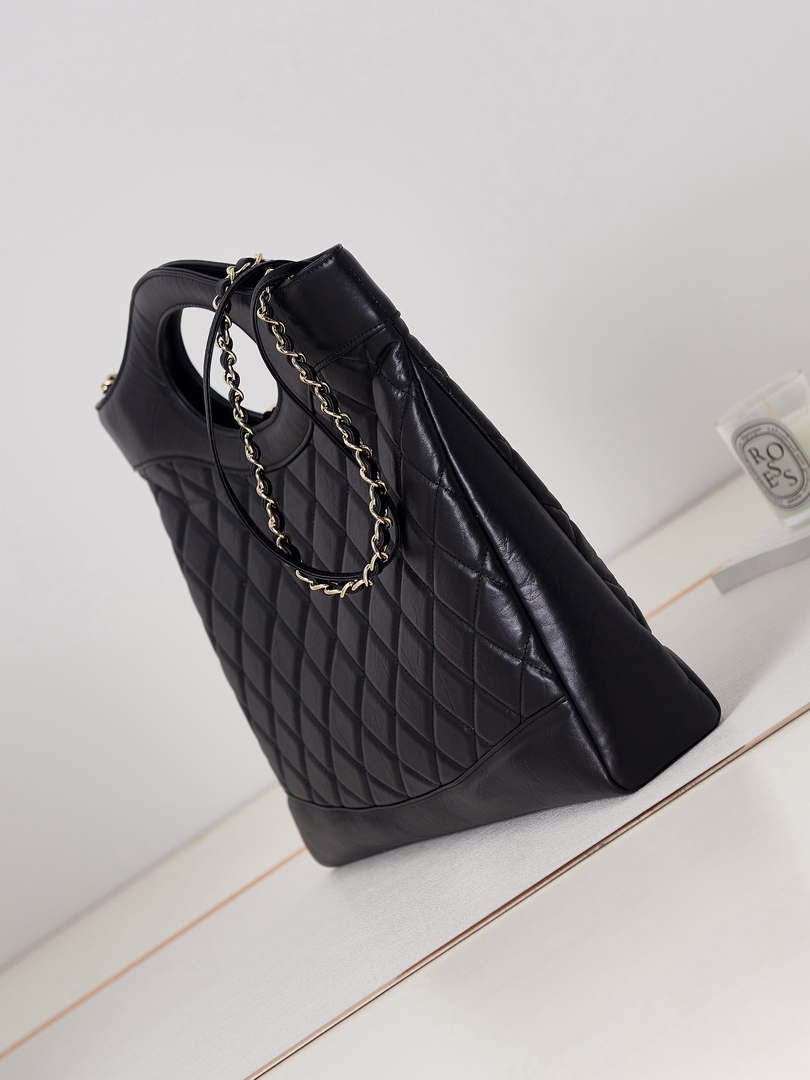 Chanel AS1010 31 Larage Shopping Bag Shiny Lambskin Black - Default Title - View 3